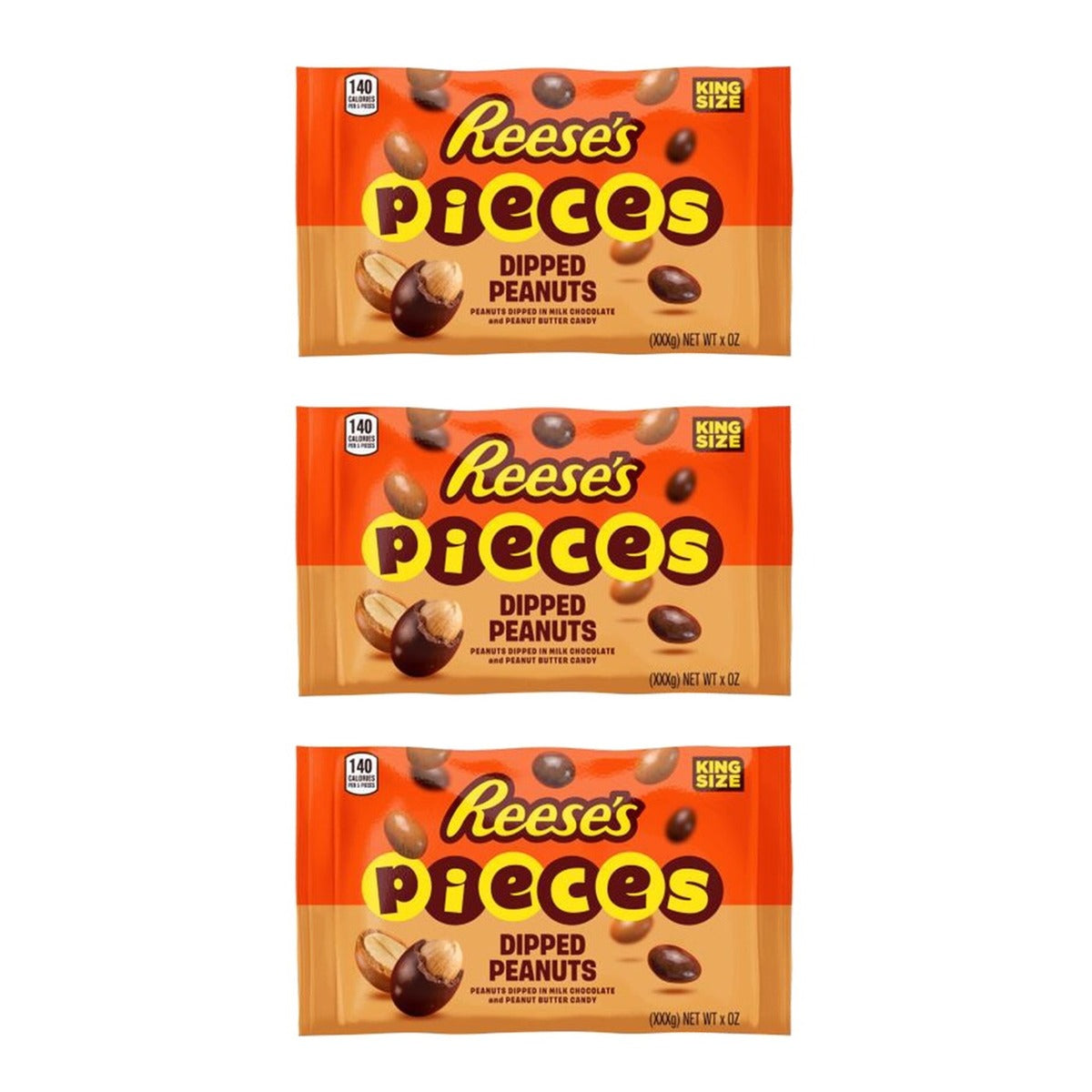 Reese's Pieces Dipped Peanuts King 2.7oz — 3-Pack