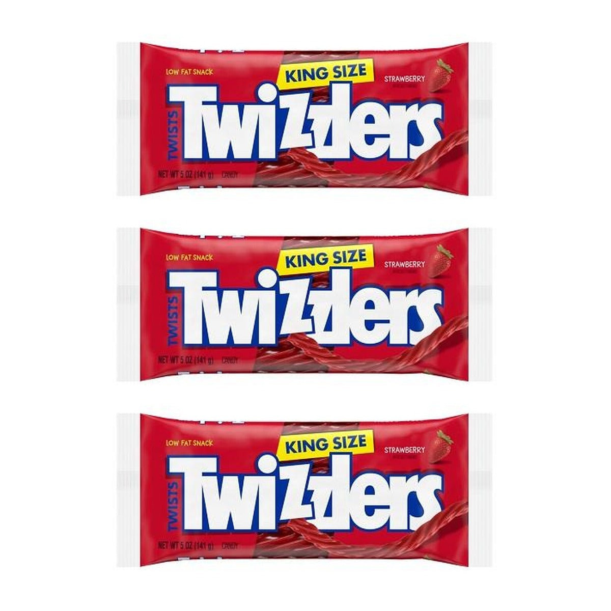 Twizzlers Strawberry Twists King Size 5oz — 3-Pack