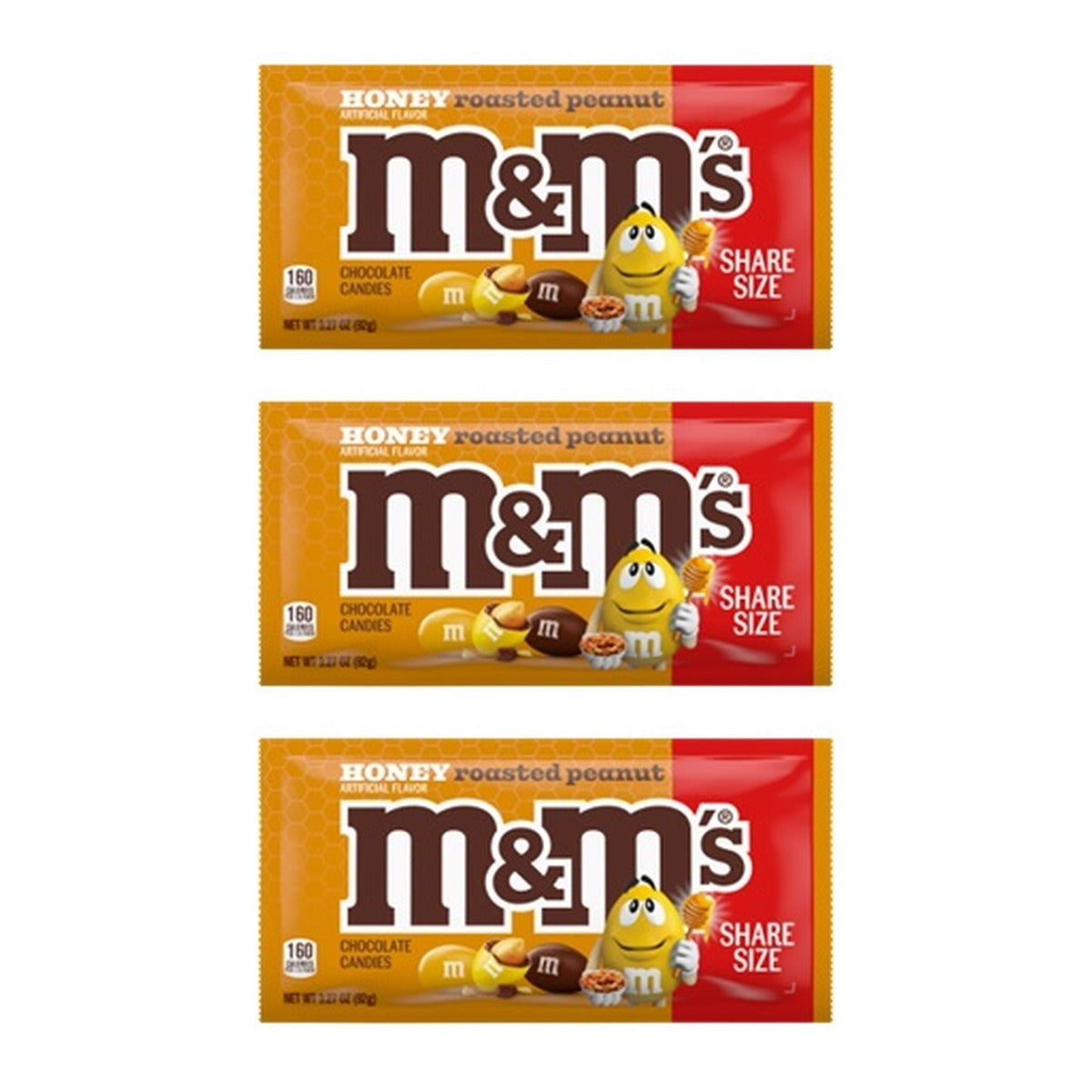 M&M's Honey Roasted Peanut King Size 3.27oz — 3-Pack