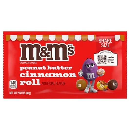 M&M's Limited Edition Peanut Butter Cinnamon Roll King Size 3.27oz — Box of 24