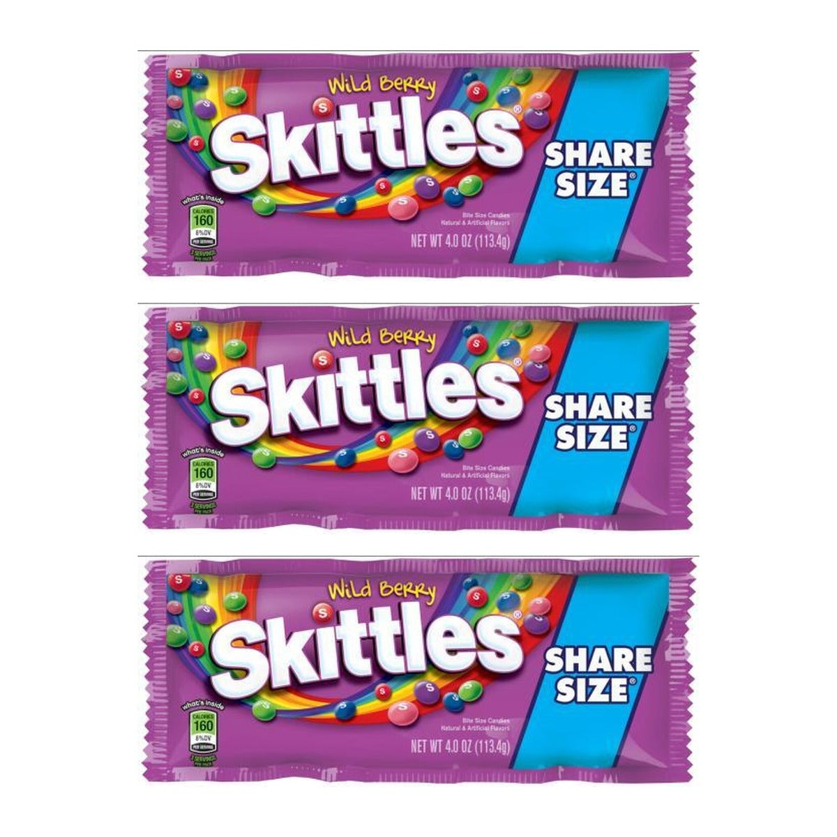 Skittles Wild Berry Share Size 4oz — 3-Pack