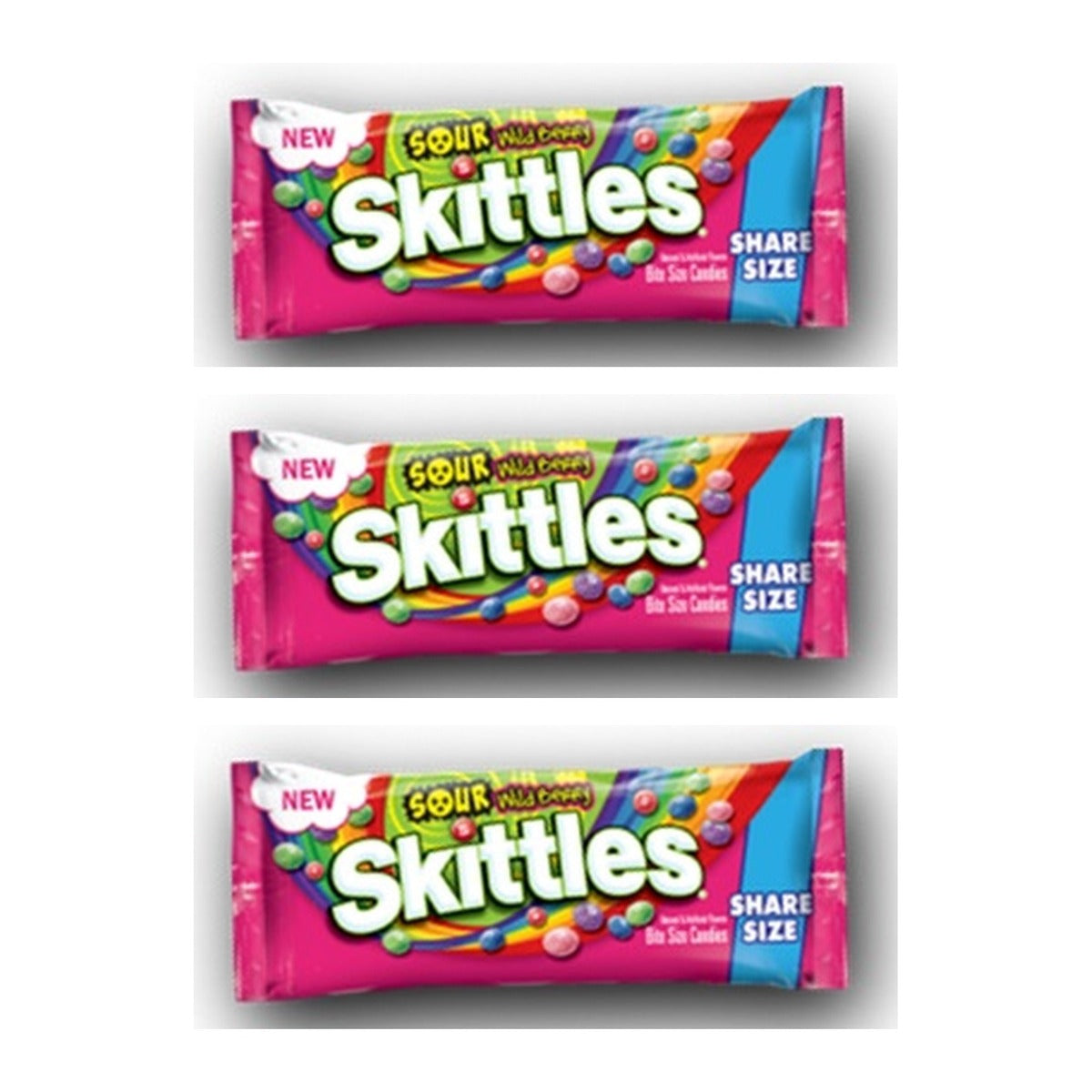 Skittles Sours Wild Berry Share Size 3.3oz — 3-Pack