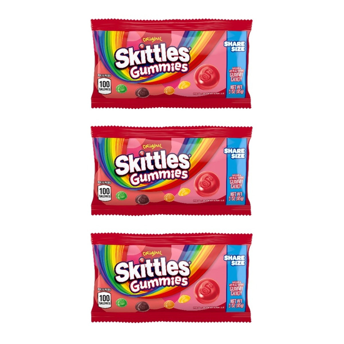 Skittles Gummies Original Share Size 3oz — 3-Pack