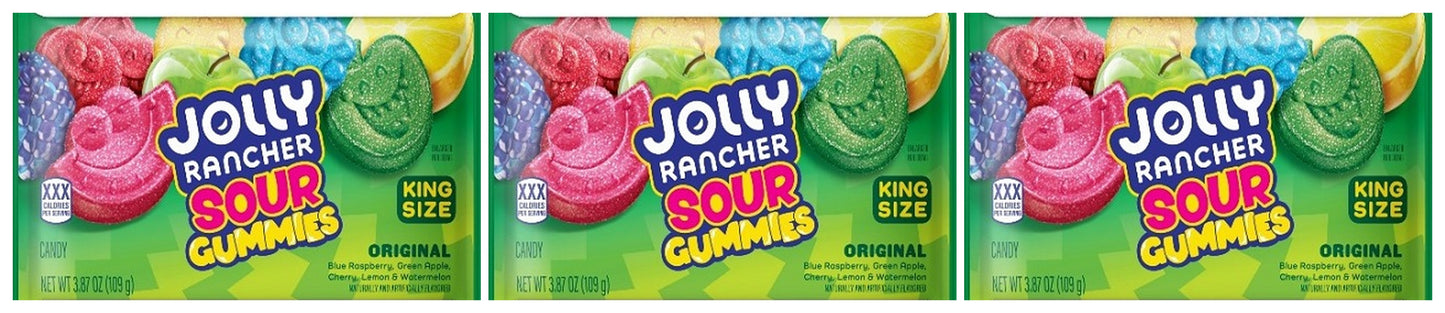 Jolly Rancher Sour Gummies King Size 3.87oz Bags — 3-Pack
