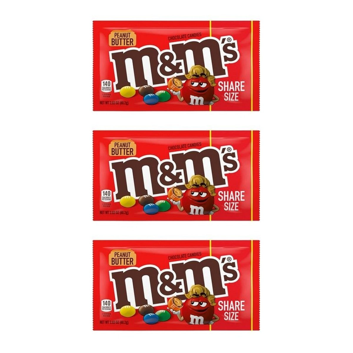 M&M's Peanut Butter King Size 2.83oz — 3-Pack