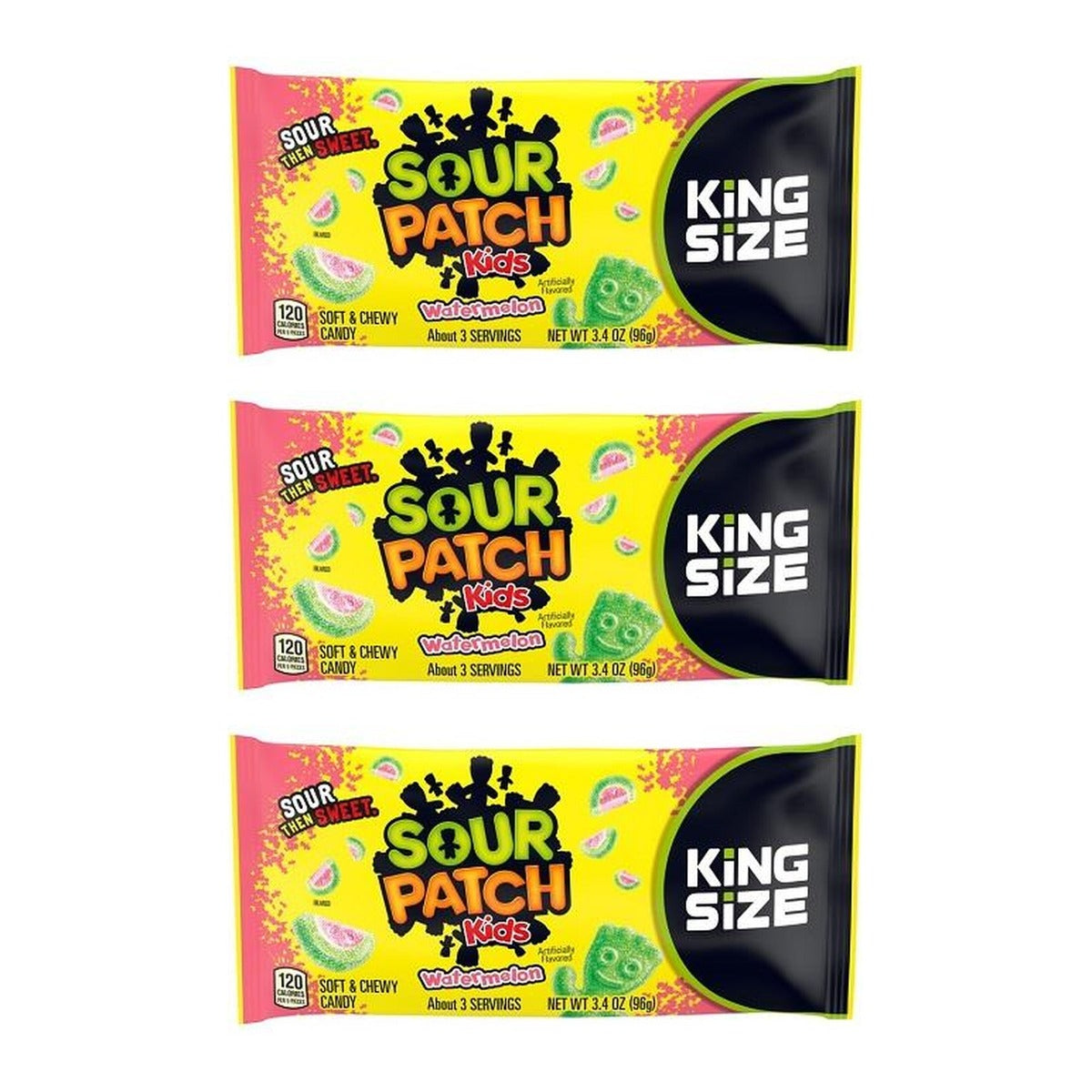 Sour Patch Kids Watermelon King Size 3.4oz — 3-Pack