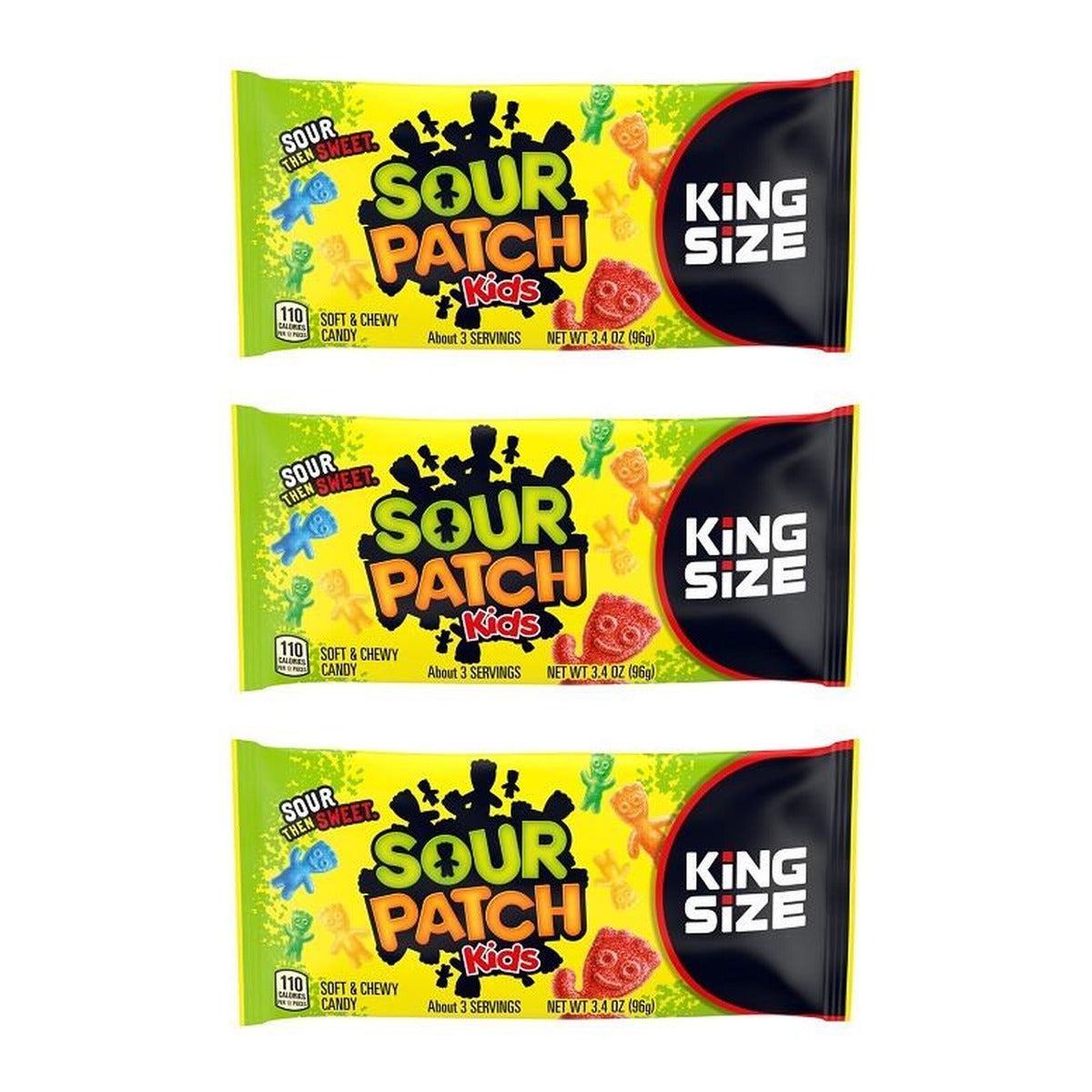 Sour Patch Kids Original King Size 3.4oz — 3-Pack