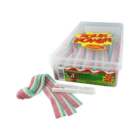 Sour Power Belts Watermelon Tub 144ct — full package