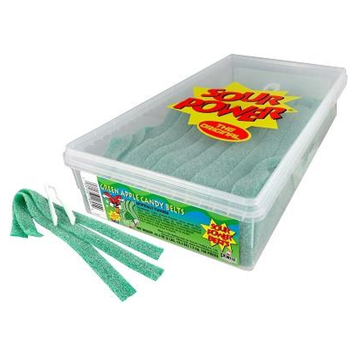 Sour Power Belts Green Apple Tub 144ct — full package