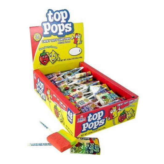Top Pops Strawberry Lemon Lollipops 0.35oz 48ct — full package