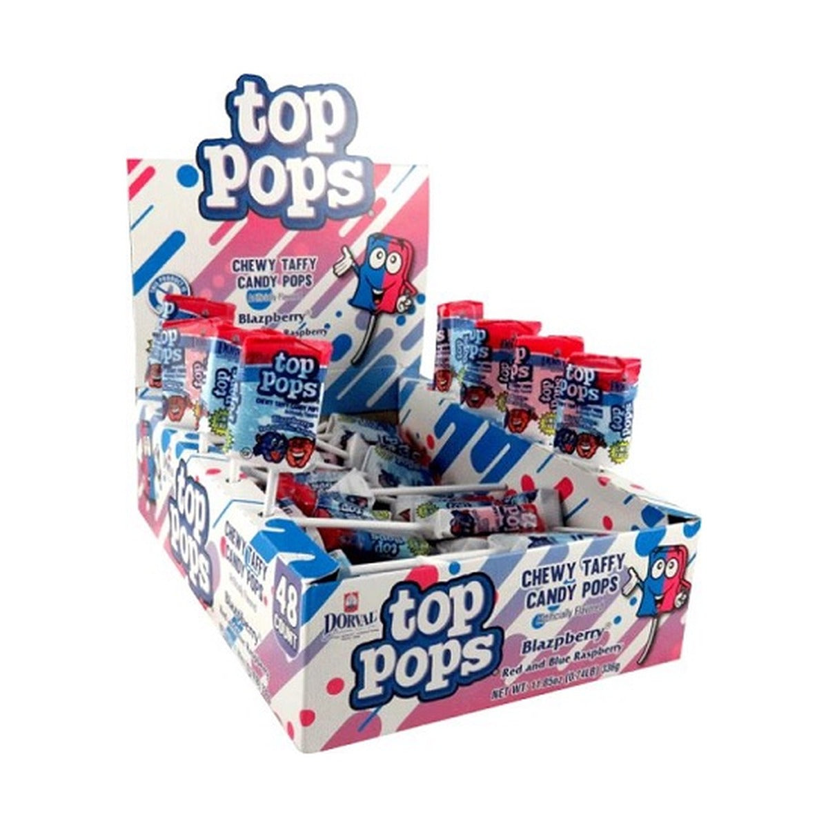 Top Pops Blazpberry Lollipops 0.35oz 48ct — full package