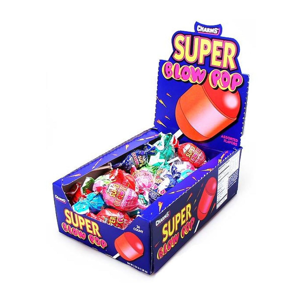 Charms Super Blow Pop Assorted 1.12oz 48ct — full package