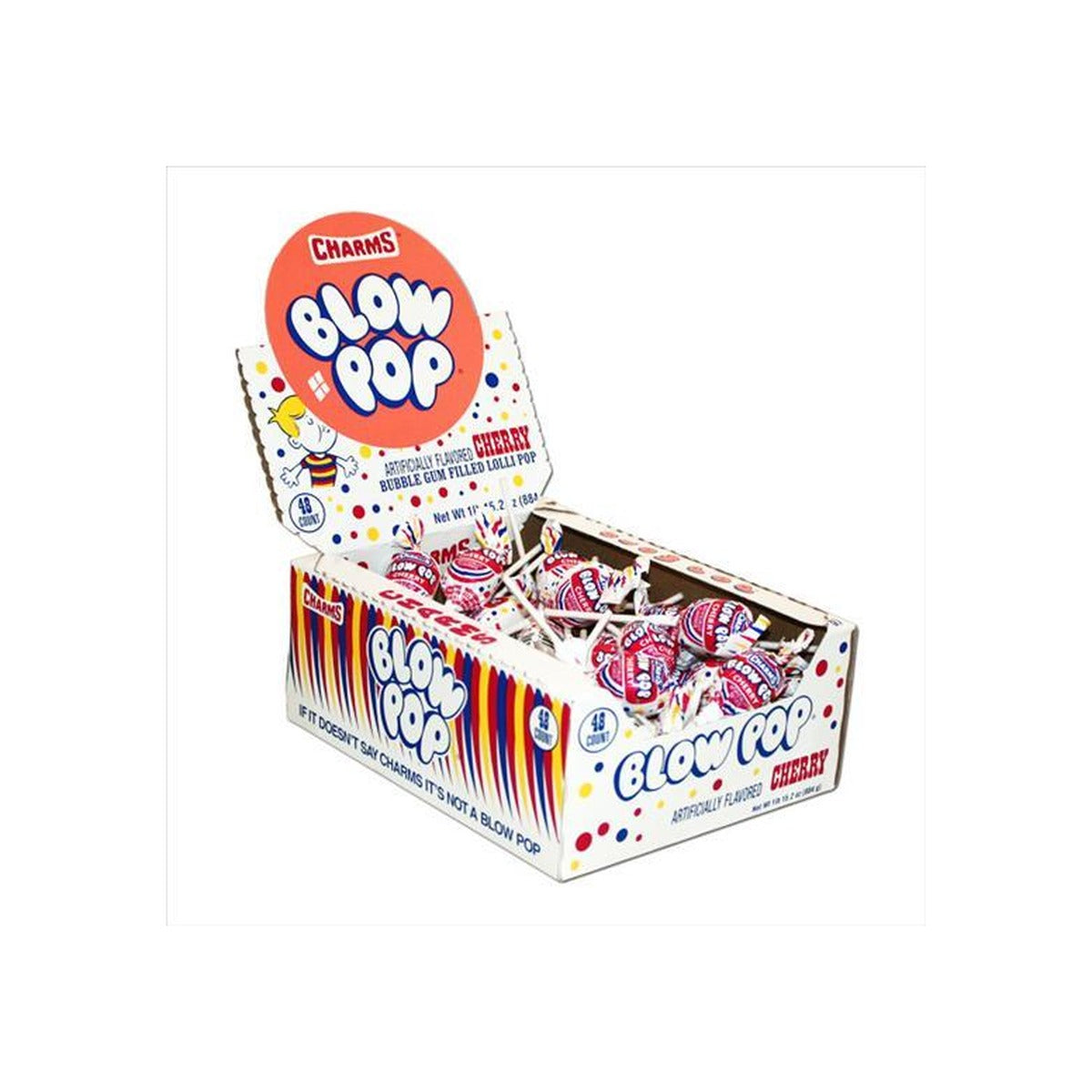 Charms Blow Pop Cherry 0.65oz 48ct — full package
