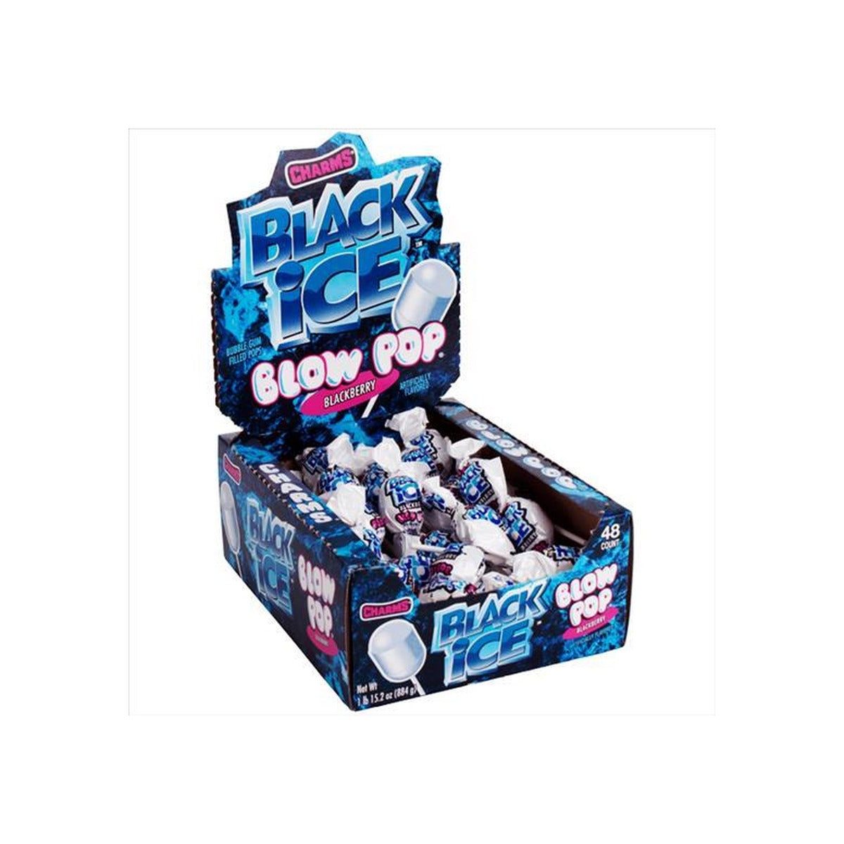 Charms Blow Pop Black Ice 0.65oz 48ct — full package