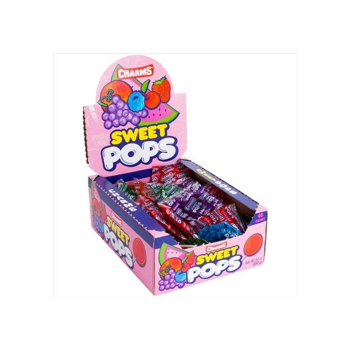 Charms Flat Sweet Pops 0.65oz 48ct — full package