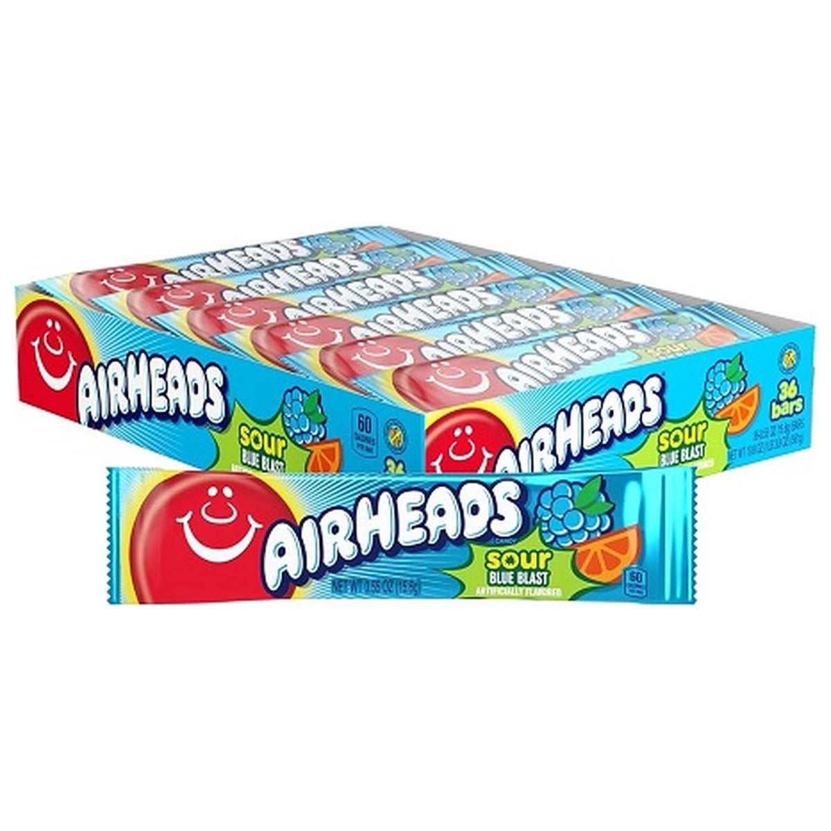 Airheads Sour Blue Blast 0.55oz 36ct — full package