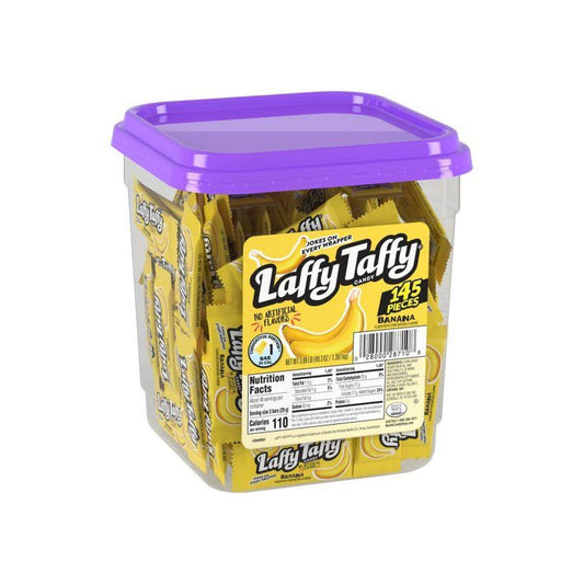 Laffy Taffy Banana Mini Bars 145ct Jar — full package