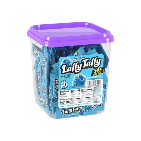 Laffy Taffy Blue Raspberry Mini Bars 145ct Jar — full package