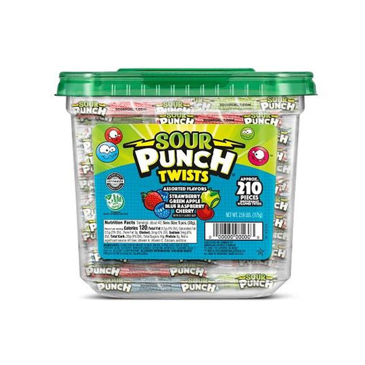 Sour Punch Twists Assorted 210ct Tub — full package
