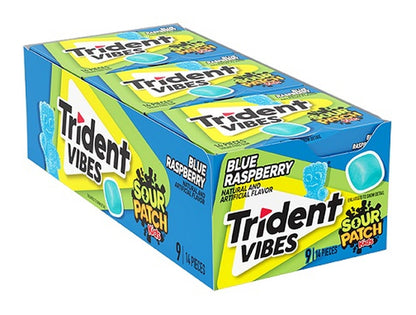 Trident Vibes Sour Patch Kids Blue Raspberry Sugar-Free Gum 14pc Packs — pack