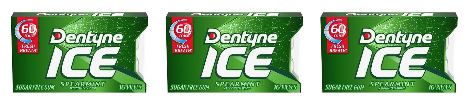 Dentyne Ice Spearmint Sugar-Free Gum 16-Piece Packs — 3-Pack