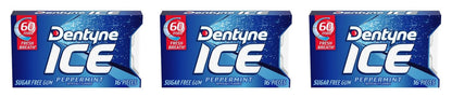 Dentyne Ice Peppermint Sugar-Free Gum 16-Piece Packs — 3-Pack