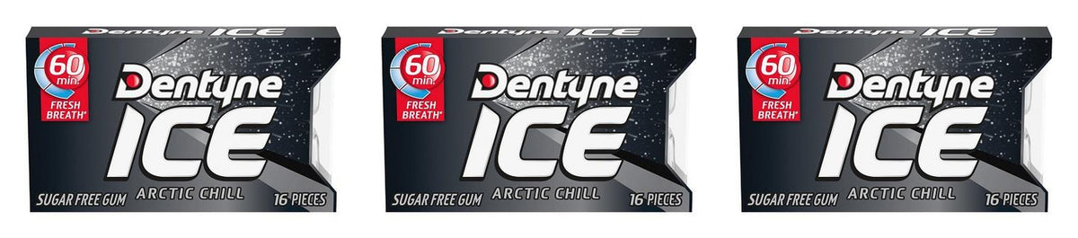 Dentyne Ice Arctic Chill Sugar-Free Gum 16-Piece Packs — 3-Pack