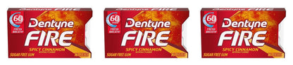 Dentyne Ice Fire Spicy Cinnamon Sugar-Free Gum 16-Piece Packs — 3-Pack