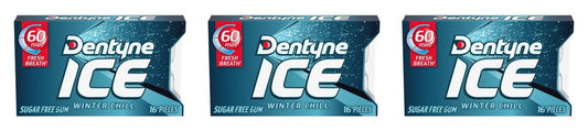 Dentyne Ice Winter Chill Sugar-Free Gum 16-Piece Packs — 3-Pack