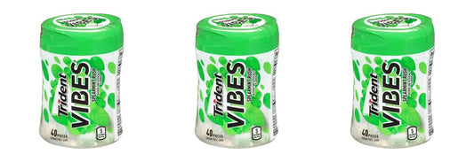 Trident Vibes Spearmint Rush Sugar-Free Gum 40pc Bottles — 3-Pack