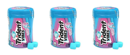 Trident Vibes Cotton Candy Sugar-Free Gum 40pc Bottles — 3-Pack