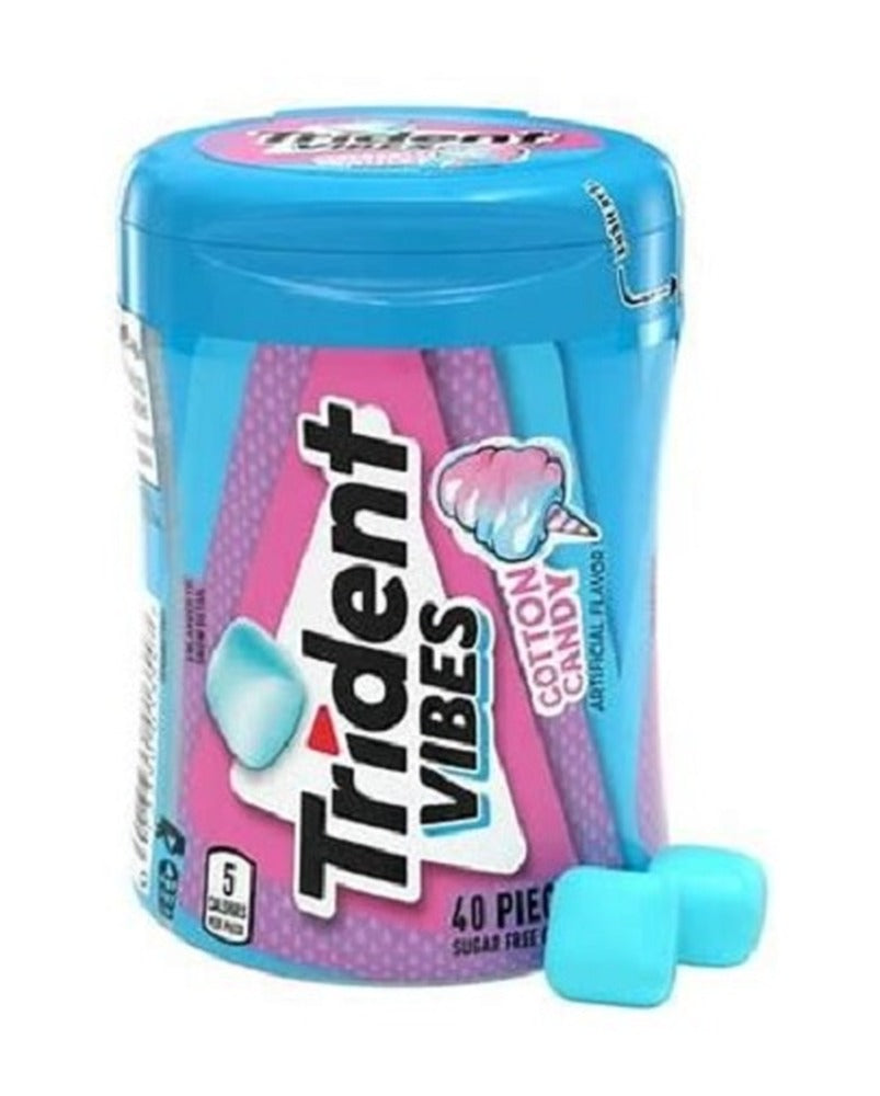 Trident Vibes Cotton Candy Sugar-Free Gum 40pc Bottles — pack