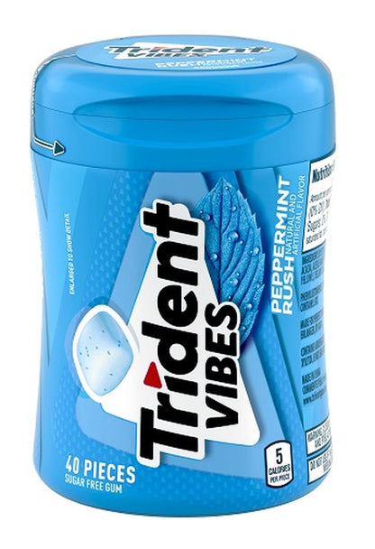 Trident Vibes Peppermint Rush Sugar-Free Gum 40pc Bottles — pack