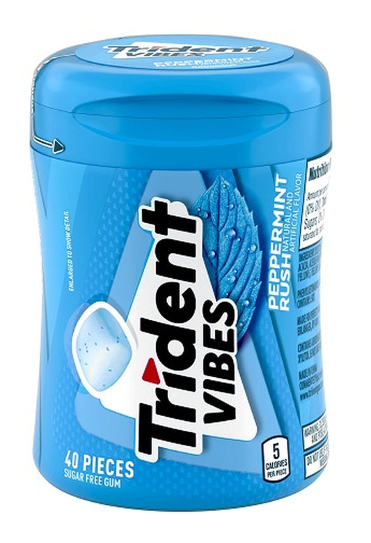 Trident Vibes Peppermint Rush Sugar-Free Gum 40pc Bottles — pack