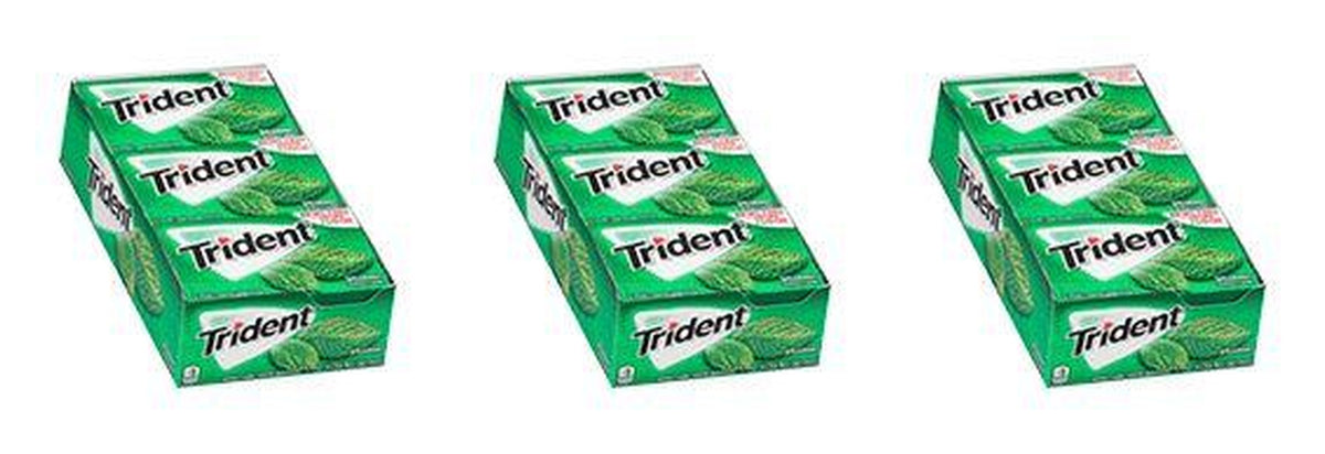 Trident Spearmint Sugar-Free Gum 14pc Packs — 3-Pack