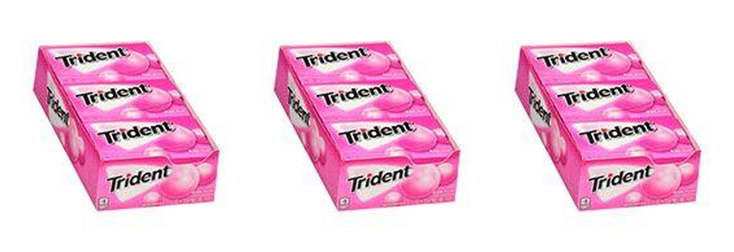 Trident Bubblegum Sugar-Free Gum 14pc Packs — 3-Pack