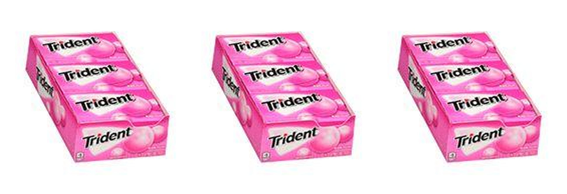 Trident Bubblegum Sugar-Free Gum 14pc Packs — 3-Pack