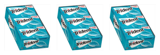 Trident Wintergreen Sugar-Free Gum 14pc Packs — 3-Pack