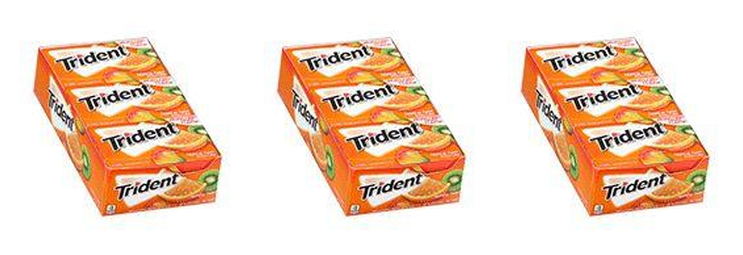 Trident Tropical Twist Sugar-Free Gum 14pc Packs — 3-Pack