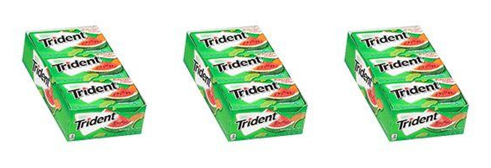 Trident Watermelon Twist Sugar-Free Gum 14pc Packs — 3-Pack