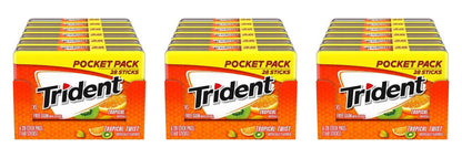 Trident Tropical Twist Sugar-Free Gum 28-Stick Packs — 3-Pack