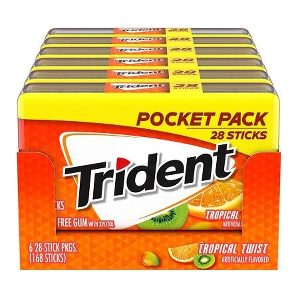 Trident Tropical Twist Sugar-Free Gum 28-Stick Packs — pack