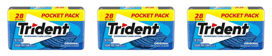 Trident Original Sugar-Free Gum 28-Stick Packs — 3-Pack