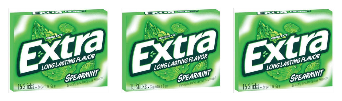 Extra Spearmint Sugar-Free Gum Party Packs 15-Stick — 3-Pack
