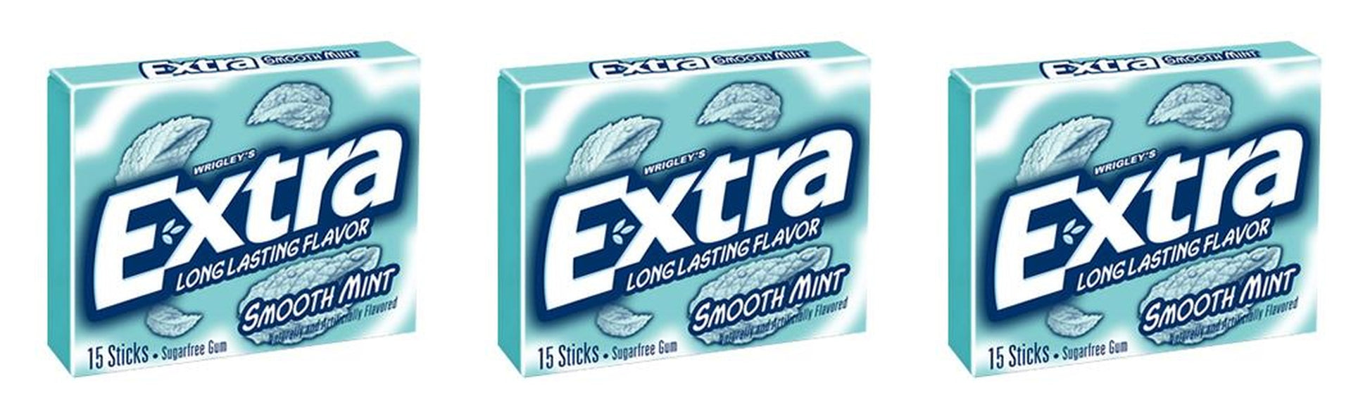 Extra Smooth Mint Sugar-Free Gum Party Packs 15-Stick — 3-Pack
