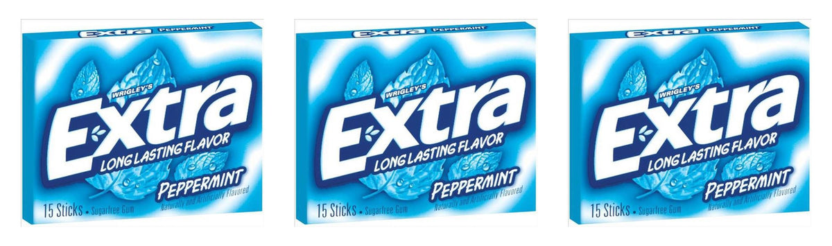 Extra Peppermint Sugar-Free Gum Party Packs 15-Stick — 3-Pack