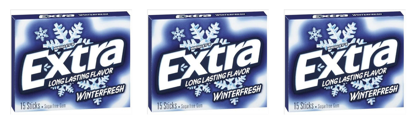 Extra Winterfresh Sugar-Free Gum Party Packs 15-Stick — 3-Pack