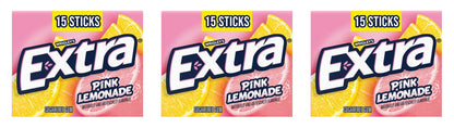 Extra Pink Lemonade Sugar-Free Gum Party Packs 15-Stick — 3-Pack