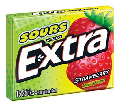 Extra Sour Strawberry Sugar-Free Gum Party Packs 15-Stick — pack