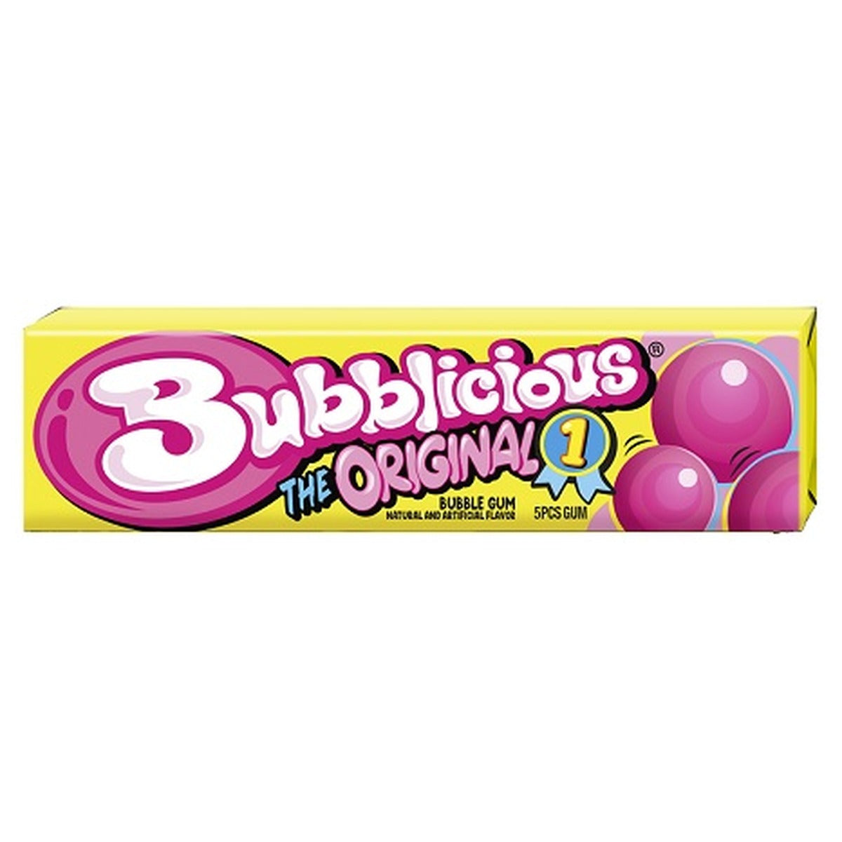 Bubblicious Original Bubble Gum 5pc 18ct — full package